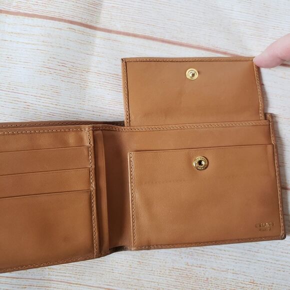 Authentic Celine Paris Macadam Dark Brown Tan Bifold Wallet Unisex Vintage - Picture 8 of 16